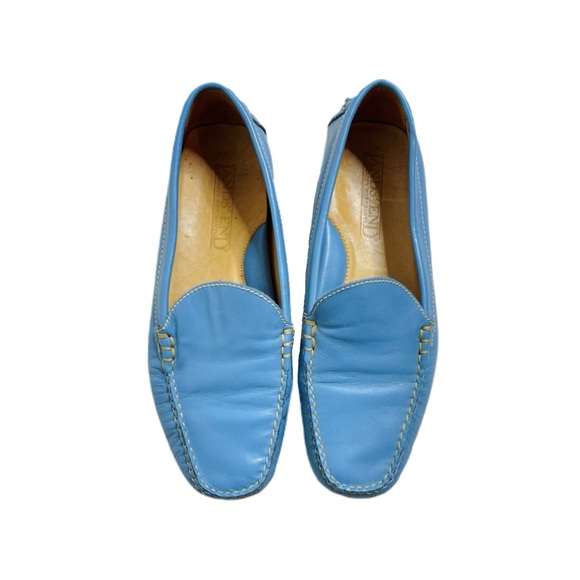 Sky Blue Leather Driving Loafers 65 